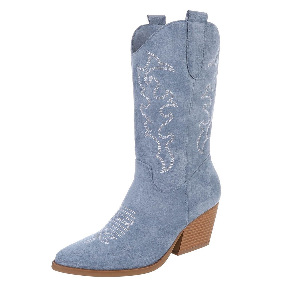 Ital-Design Cowboystiefel mit Blockabsatz und kunstvollen Details Westernst günstig online kaufen