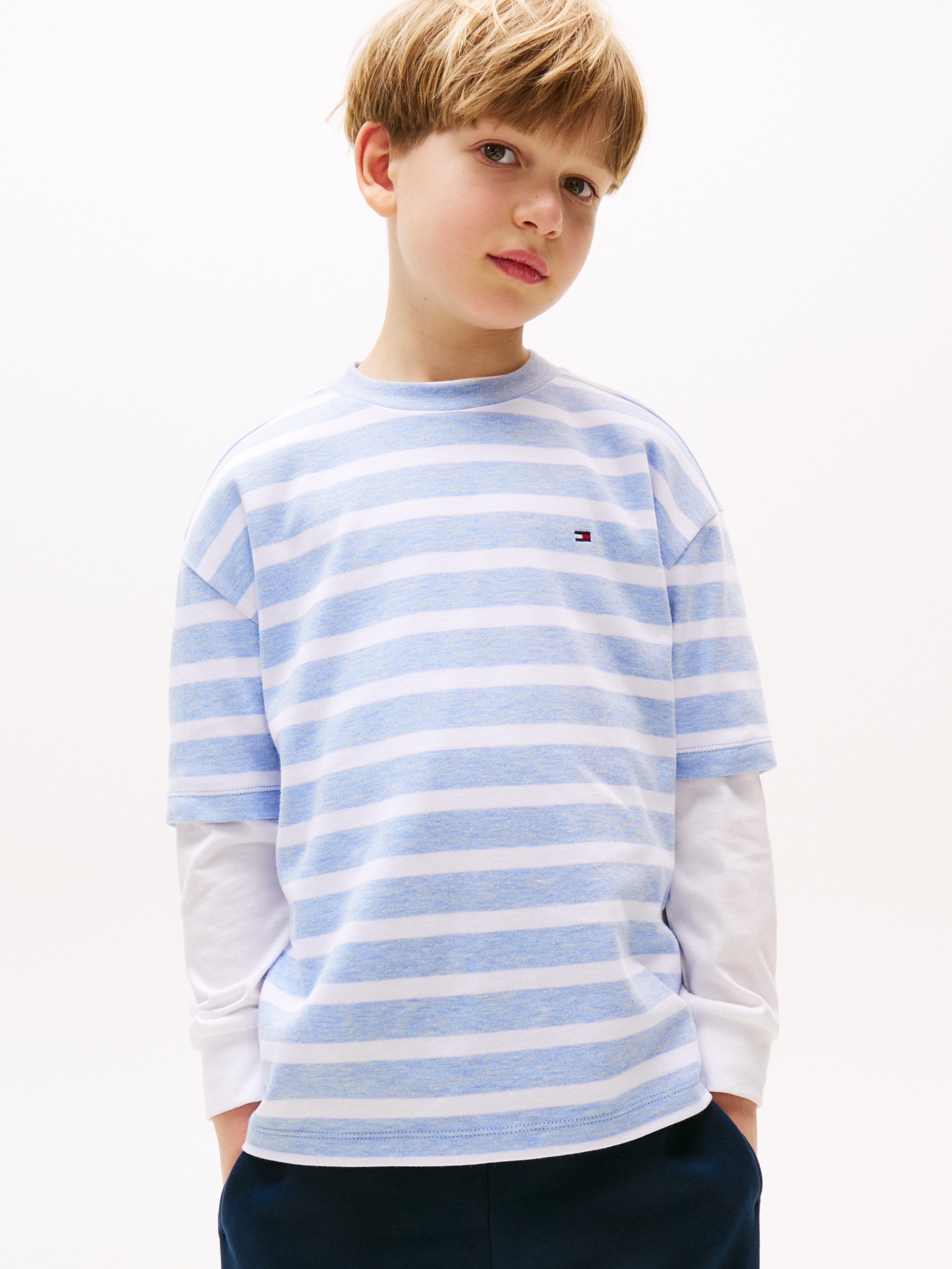 Tommy Hilfiger T-Shirt INTERLOCK STRIPE HTR günstig online kaufen