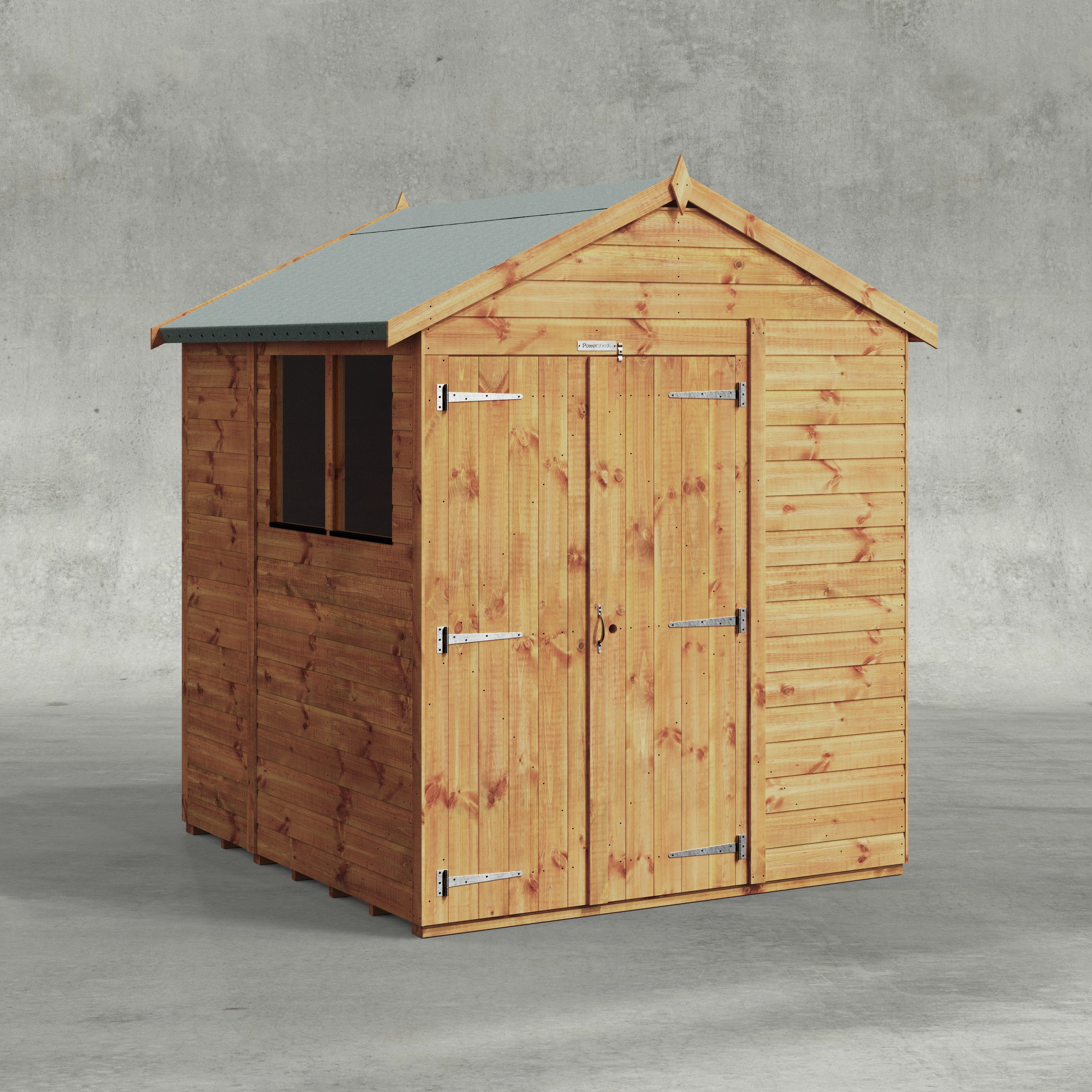 Gartenhaus mit Satteldach aus Nut- und Feder Vollholz mit Doppeltür