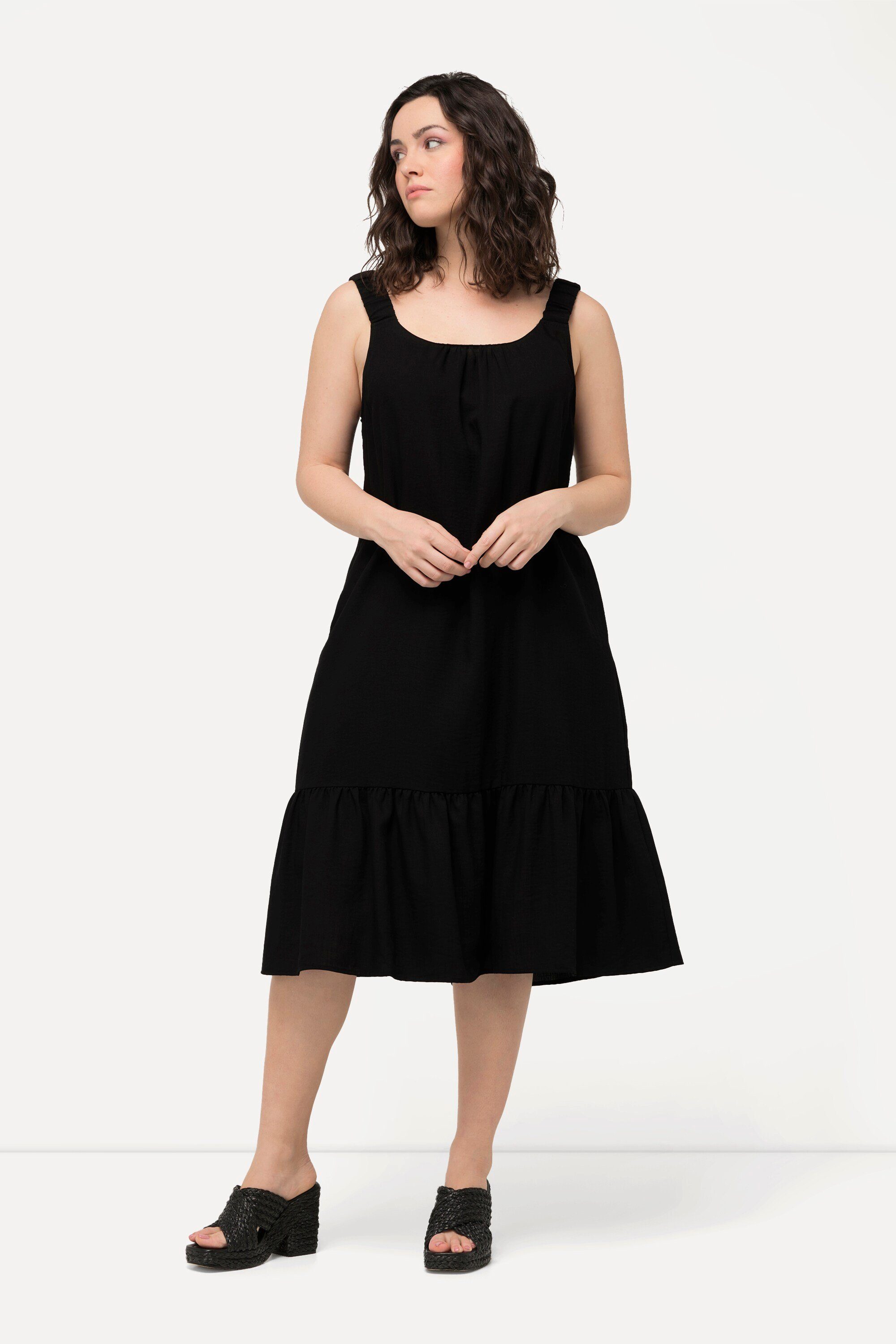 Ulla Popken Jerseykleid Midikleid Elastikträger Rundhals günstig online kaufen