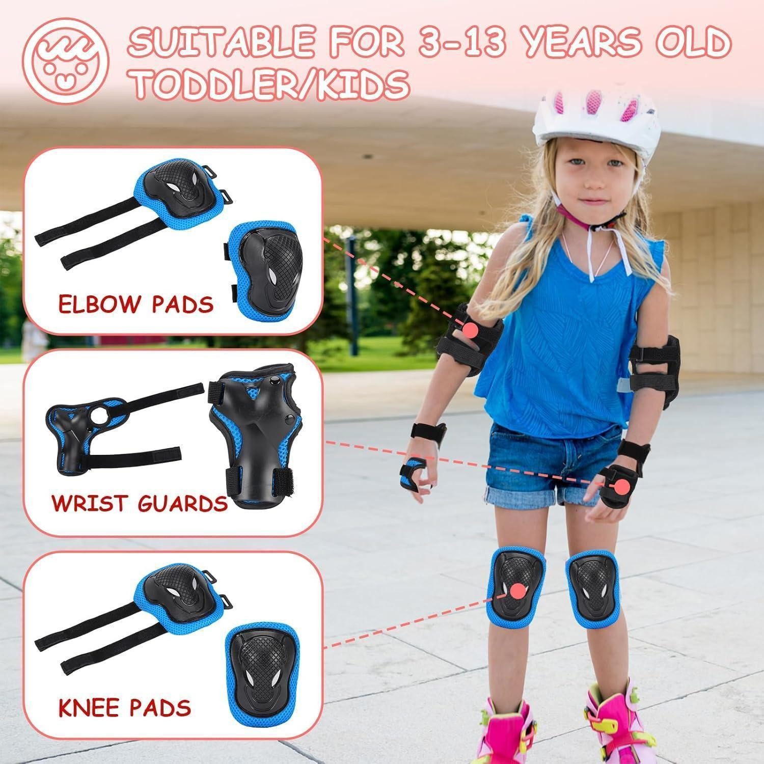 LuxusKollektion Protektoren-Set Knieschoner Kinder Verstellbare Knieschützer Ellenbogenschoner