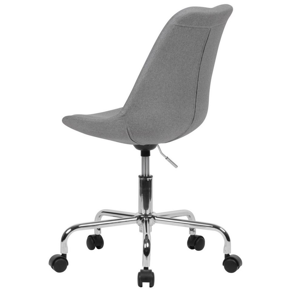 Amstyle Drehstuhl SPM1.423 (Schreibtischstuhl Hellgrau Stoff ohne  Armlehnen), Schalenstuhl mit Rollen 110 kg, Arbeitsstuhl
