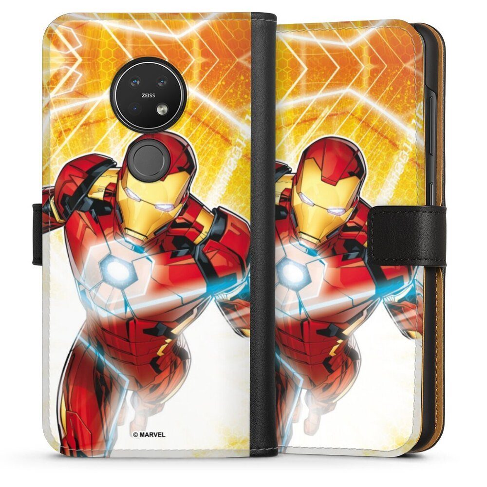 DeinDesign Handyhülle Iron Man on Fire, Nokia 7.2 Hülle Handy Flip Case Wallet Cover Handytasche Leder