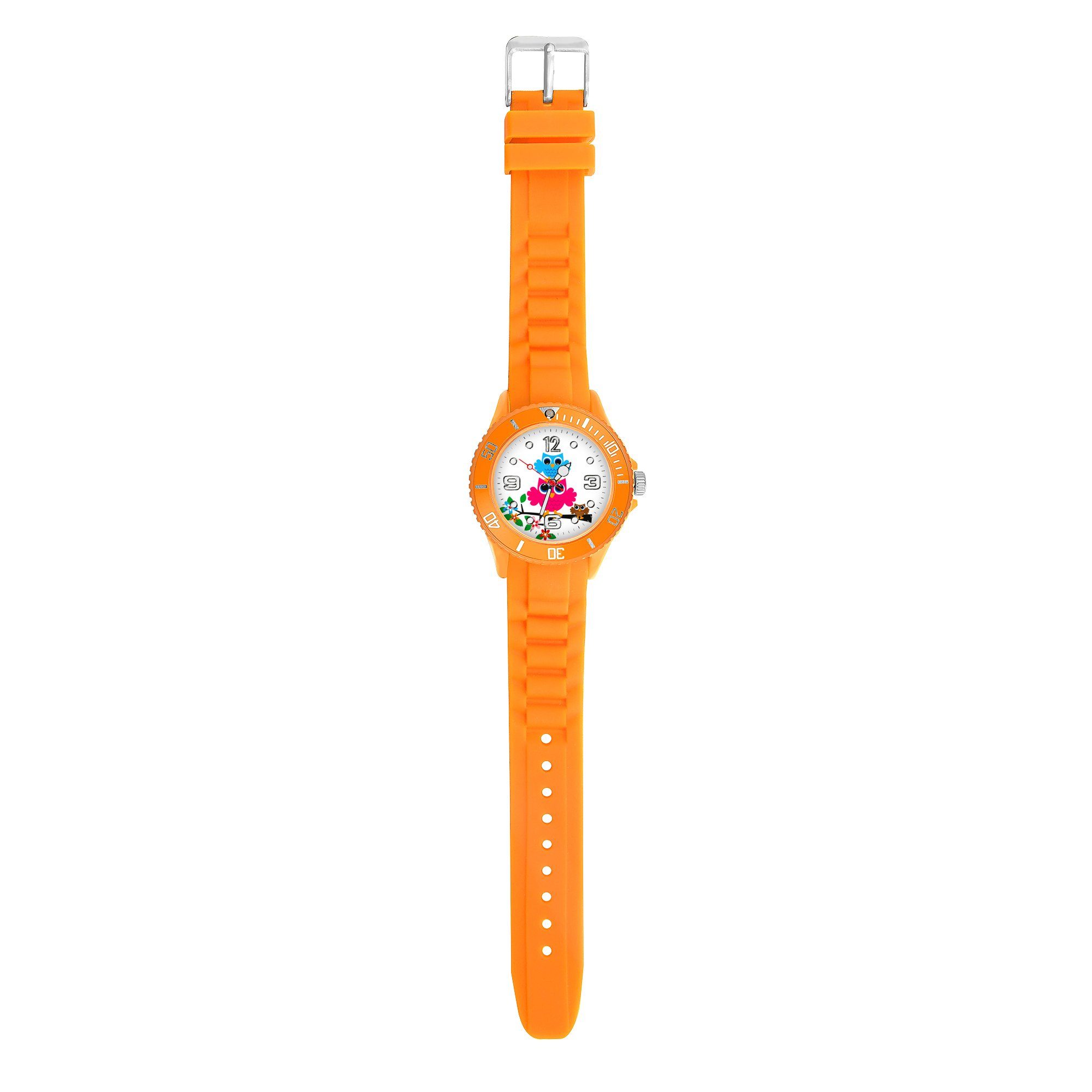 Taffstyle Quarzuhr Kinder Armbanduhr Silikon Eulen Analog Uhr Bunt, Mädchen Sportuhr Bunte Kinderuhr Farbige Lernuhr Eule Silikonuhr Süß