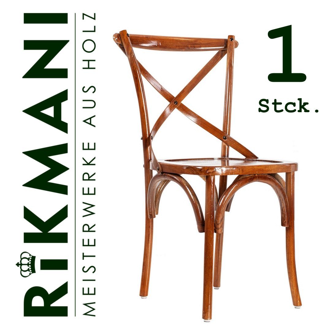 Rikmani Esszimmerstuhl Retro Stuhl Holz Küchenstuhl aus Teakholz - Vintage Stuhl NOSTALGIE (1 St)