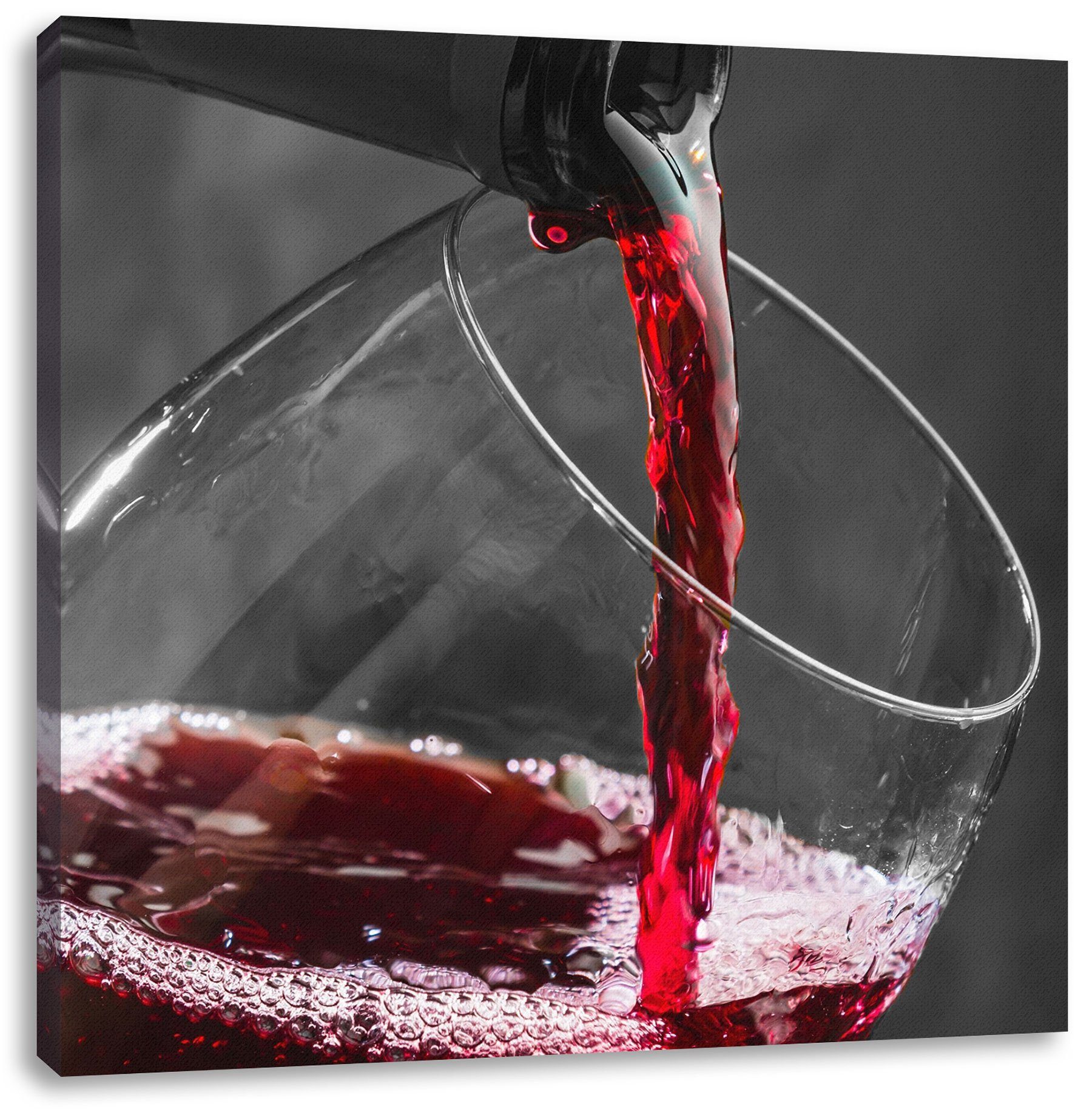 Pixxprint Leinwandbild köstlicher Rotwein, köstlicher Rotwein (1 St), Leinwandbild fertig bespannt, inkl. Zackenaufhänger