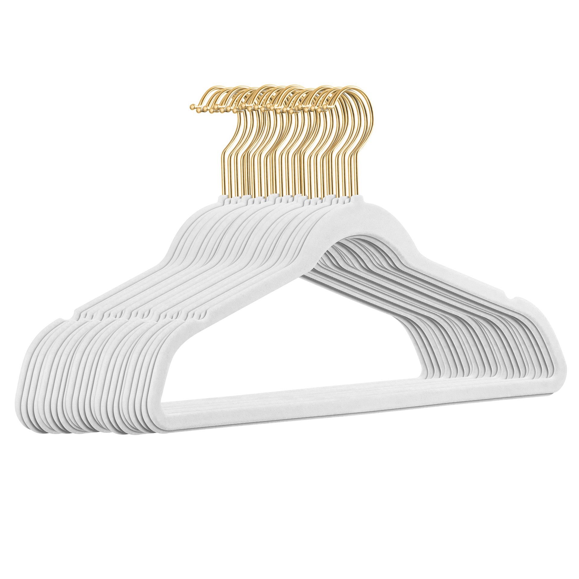 StickandShine Kleiderbügel Samt 25 Stück in verschiedenen Farben mit edlen Goldhaken im Set, (Spar-Set), Designbügel