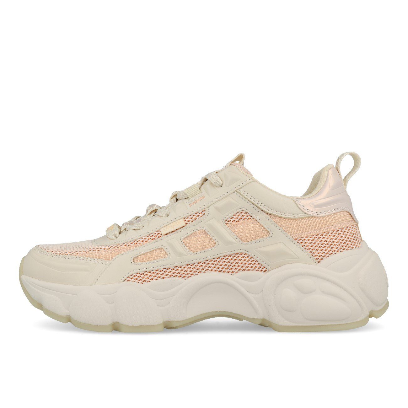 Buffalo Cld Run Boom Sneaker Low Damen Vegan Nappa Mesh Peach Beige Sneaker