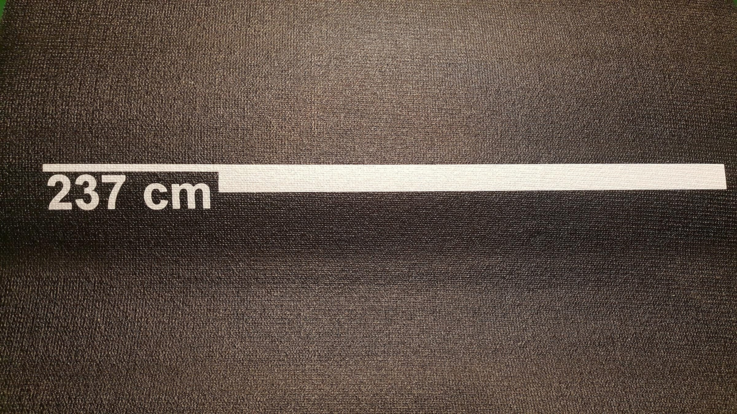 Roleo Dartscheibe Roleo Dartmatte Teppich rutschfest schwarz mit Abstandsmarkierung, (1-tlg)