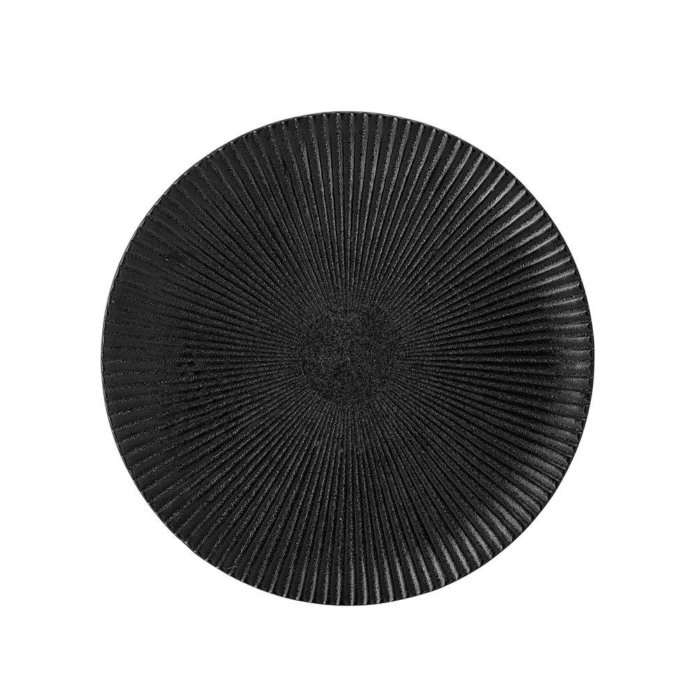 Bloomingville Dessertteller Neri Plate, Steingut, 18 cm, Desserteteller, Gusseisen-Optik, nordisches dänisches Design, schwarz