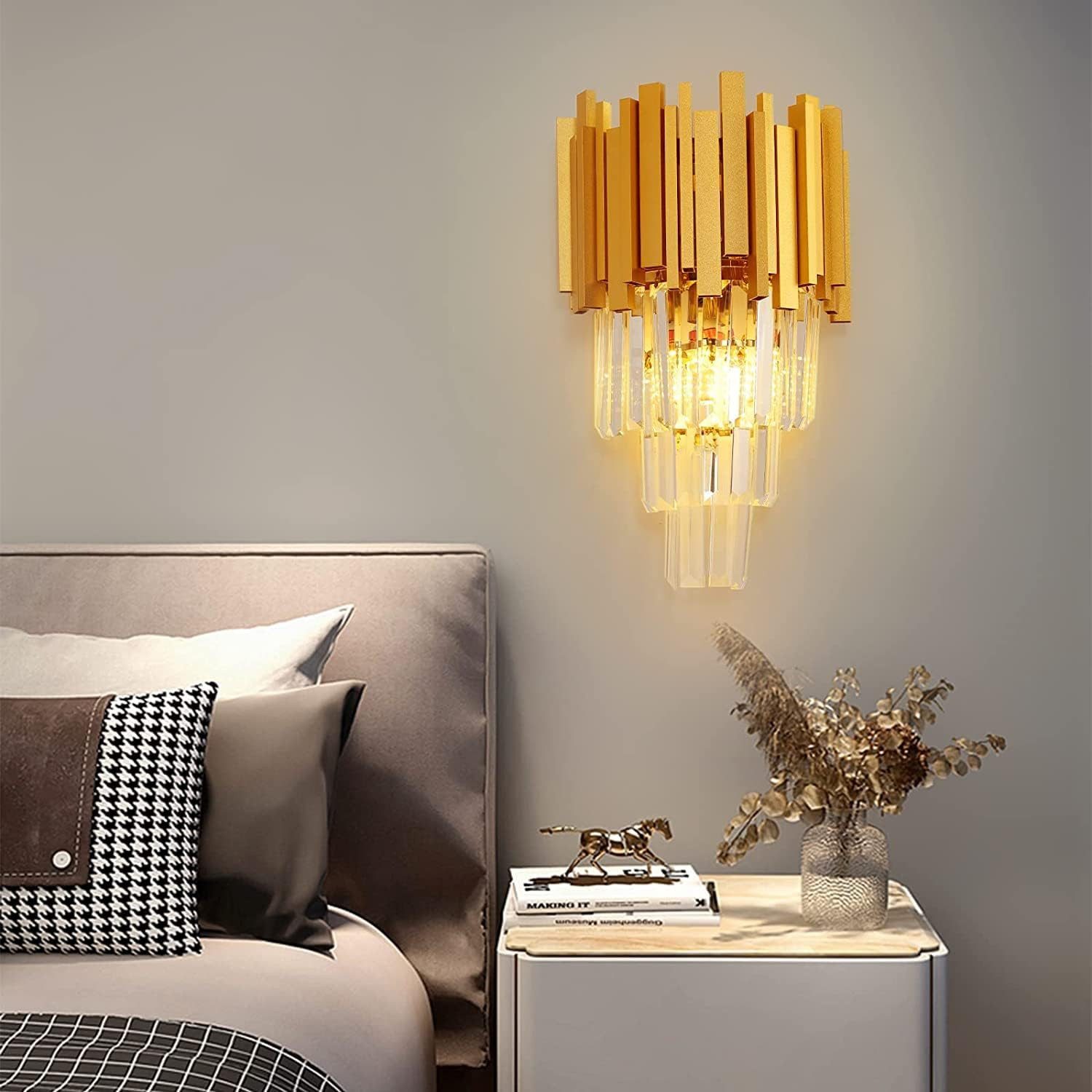 RRBEST Kronleuchter Kristall Leuchte, Kristall Deckenleuchte Silver, E14 Lichter, für Esszimmer, Küche, Wohnzimmer, Schlafzimmer, Flur, Café, Bar
