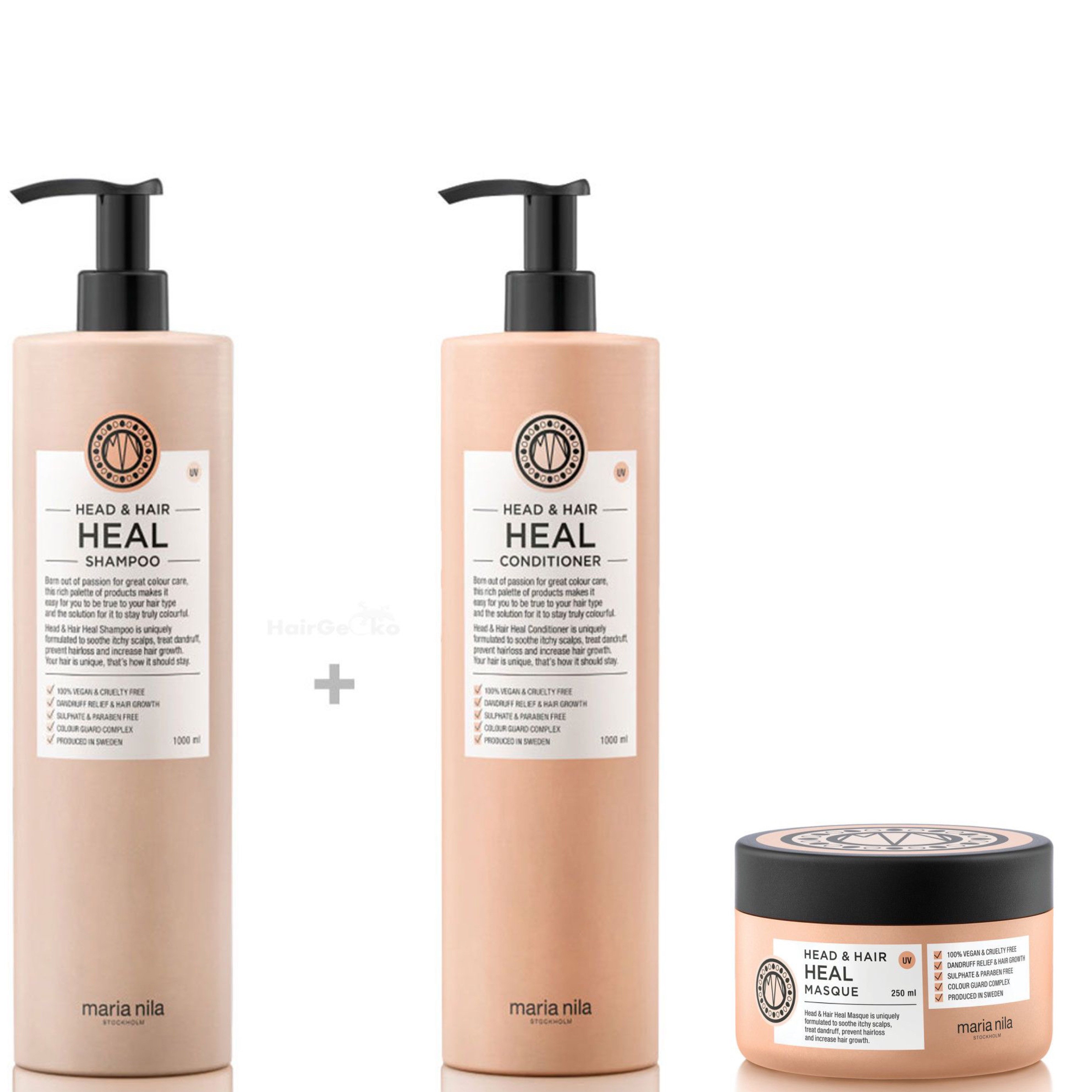 Maria Nila Haarshampoo Maria Nila Head & Hair XXL Set - Shampoo 1000 ml + Conditioner 1000 ml