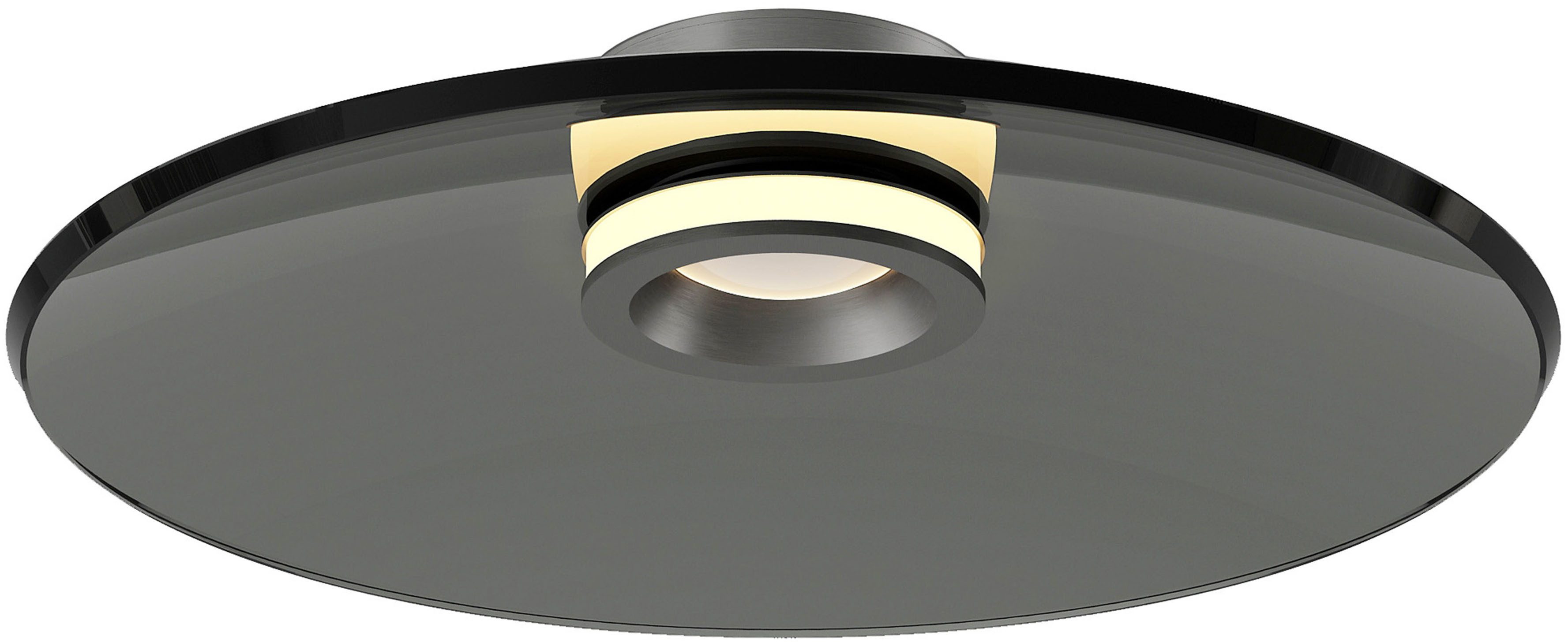 Neuhaus PURE LED Deckenleuchte PURE Moon, LED fest integriert, Warmweiß, Dimmfähig über separaten Tronicdimmer, Glas Rauchfarben