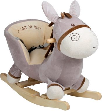 BabyGo Schaukeltier Rocker Donkey, mit Kufen und Griffen aus Birkenholz; Made in Europe