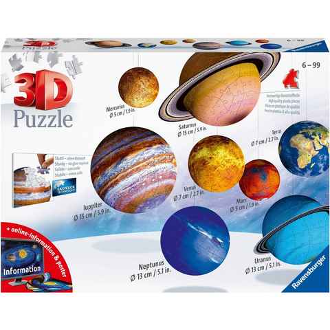 Ravensburger 3D-Puzzle Planetensystem, 522 Puzzleteile, Made in Europe, FSC® - schützt Wald - weltweit