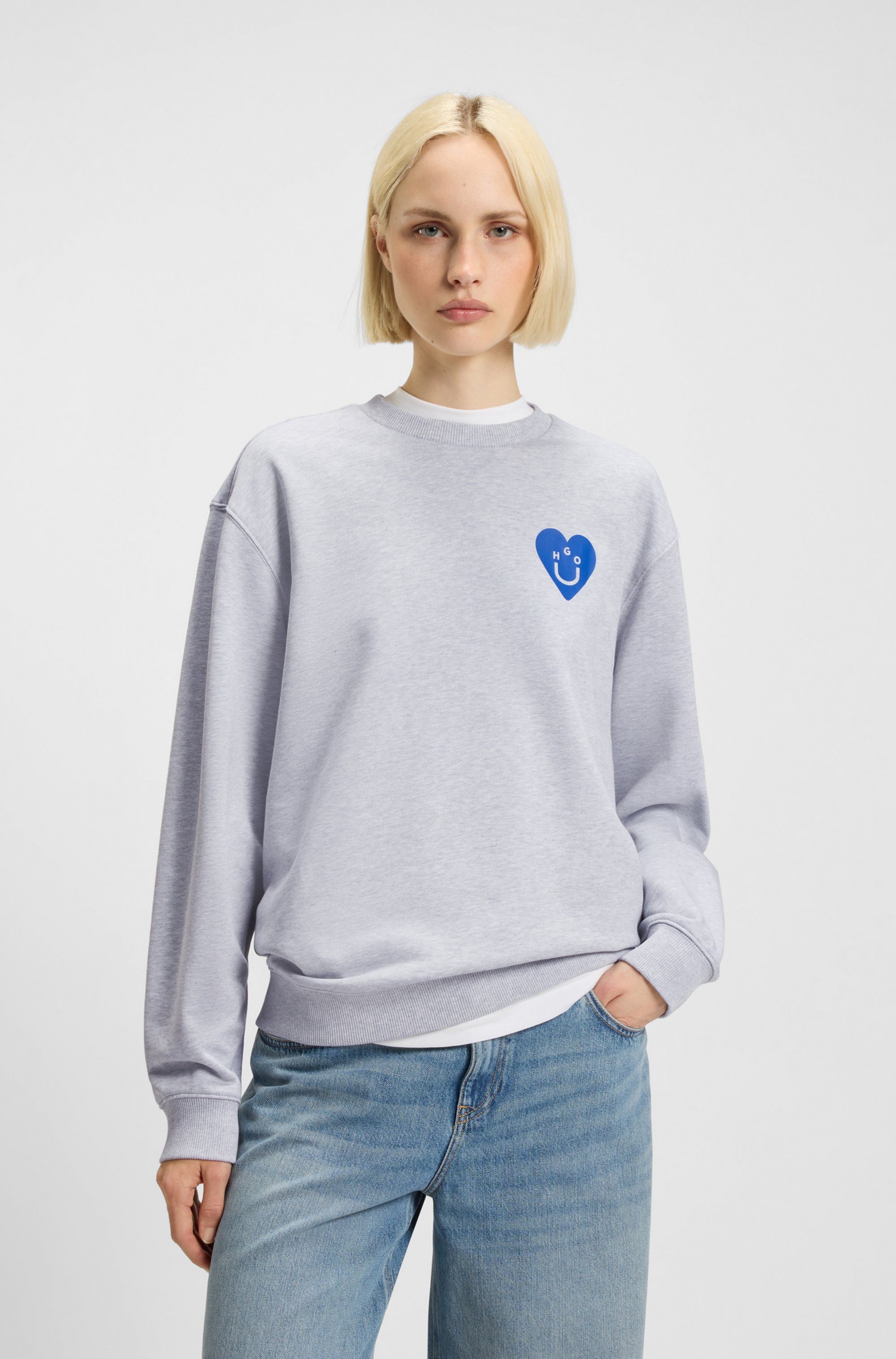 HUGO Blue Sweatshirt Oversized Crew Rundhals, mit Print günstig online kaufen