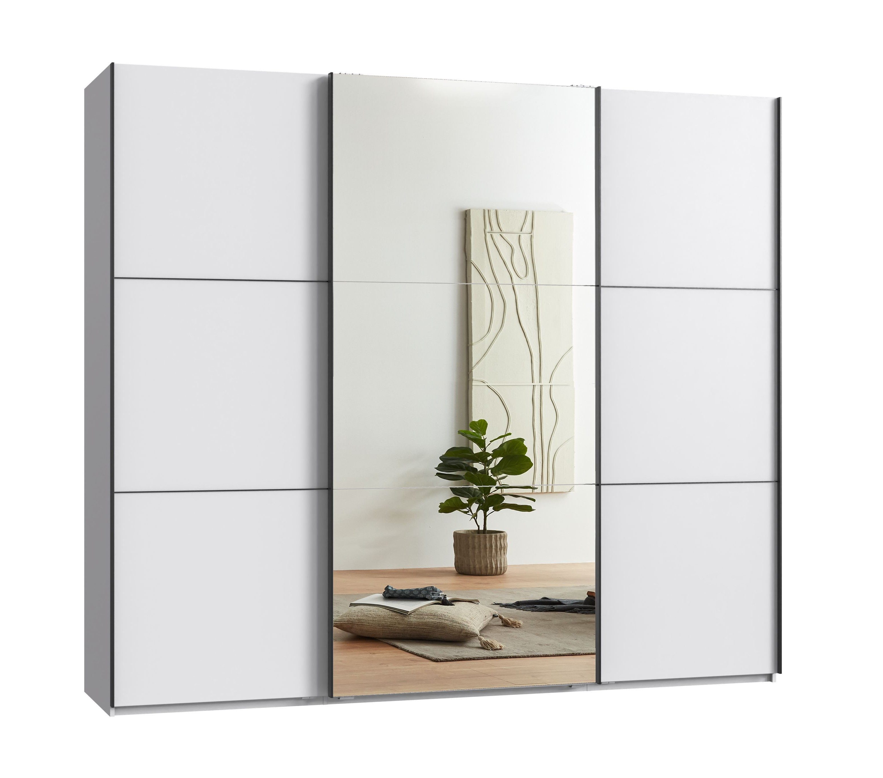 luma-home Schwebetürenschrank 22013 (3-türig, B250/H216/T65 cm in Weiß mit günstig online kaufen