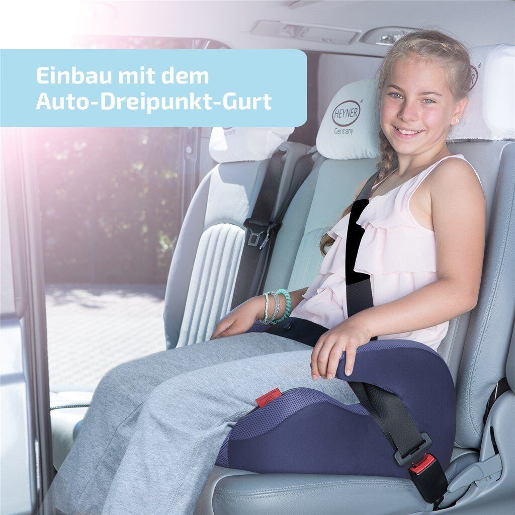Autokindersitz HEYNER Gurtführung Kindersitzerhöhung mit extra Sitzerhöhung breit blau (15-36k