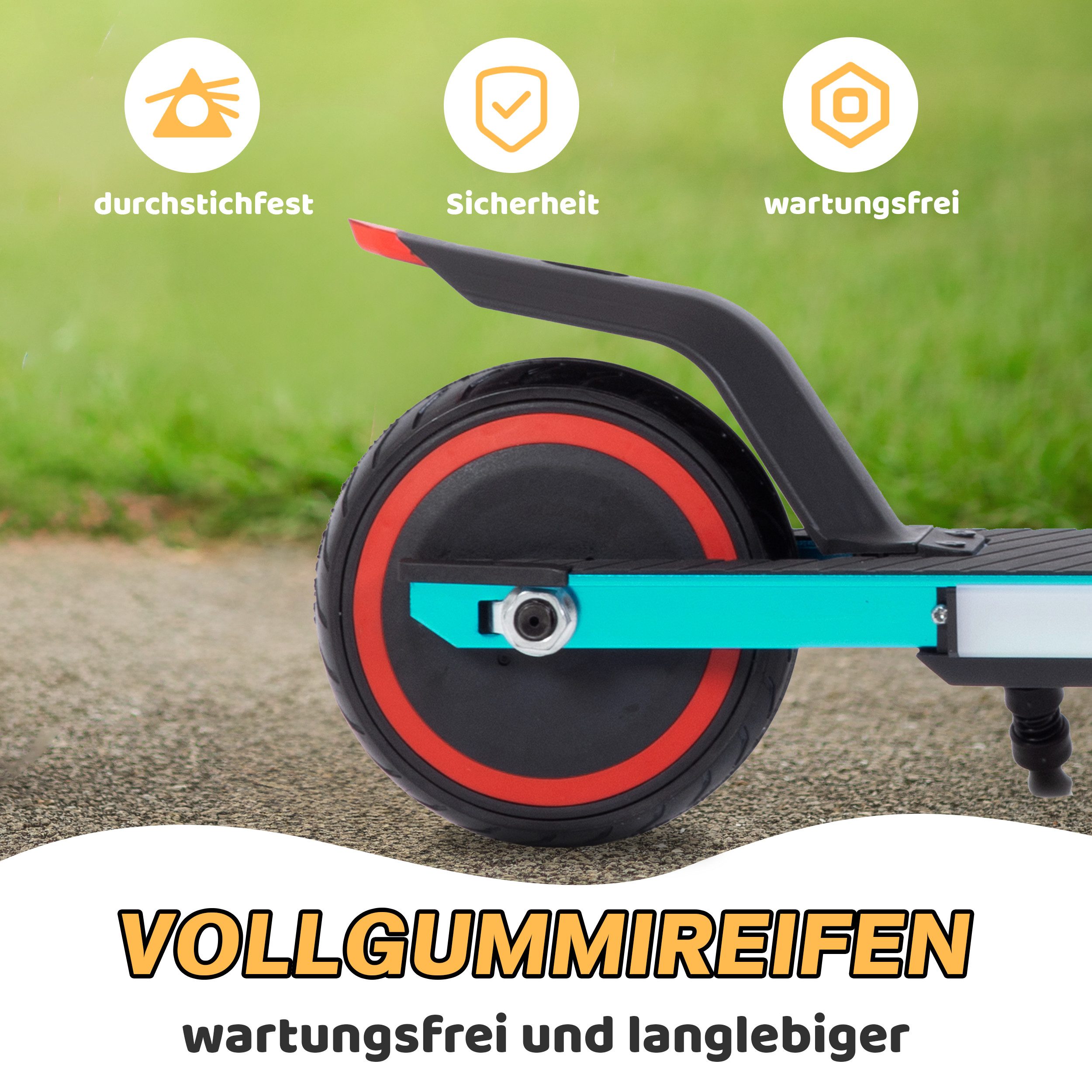 Vankel Cityroller Kinderroller ab 6 jahren, 10km, mit LED Leuchten, klappbar, Tretroller, 150 W, 14 km/h, (bis 80kg, EBS+Fußbremse, klappbare Aluminiumrahmen), Escooter für Kinder, nur 6,5kg, faltbar, für 130-160 cm