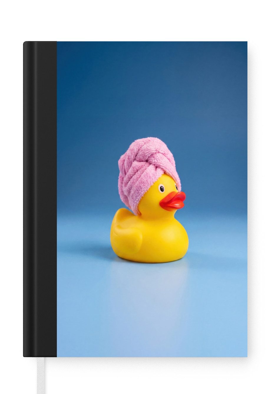 MuchoWow Notizbuch Gummi-Ente - Handtuch - Blau, Notebook, Notizblock a5, Tagebuch, Journal Liniert