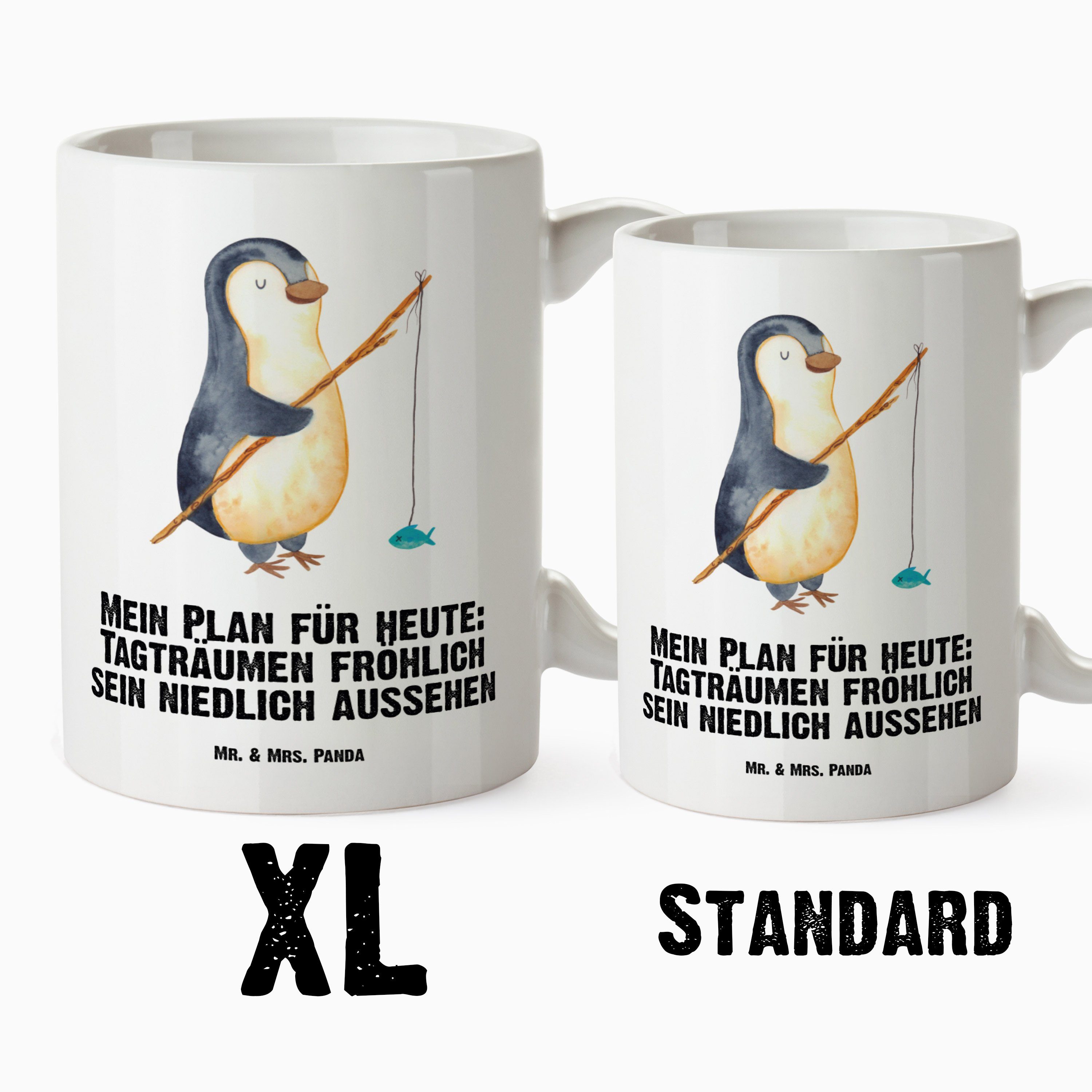 Keramik Angler & Mr. - XL Pinguin Pinguine, Mrs. Weiß - Tasse Geschenk, Panda XL Tasse, XL verträumt, B, Tasse