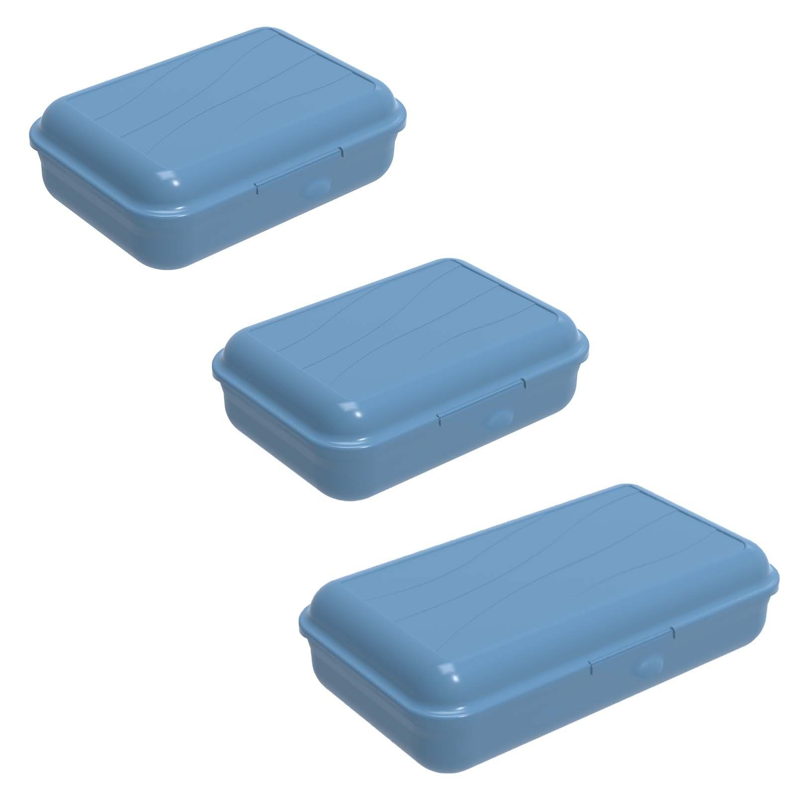 ROTHO Vorratsdose Fun Vesperdosen-Set 3tlg. 2 x 0.9l, 1.7l, Kunststoff (PP) BPA-frei, Kunststoff, (Vesperdosenset, Set 3-tlg) Horizon blau | Vorratsdosen