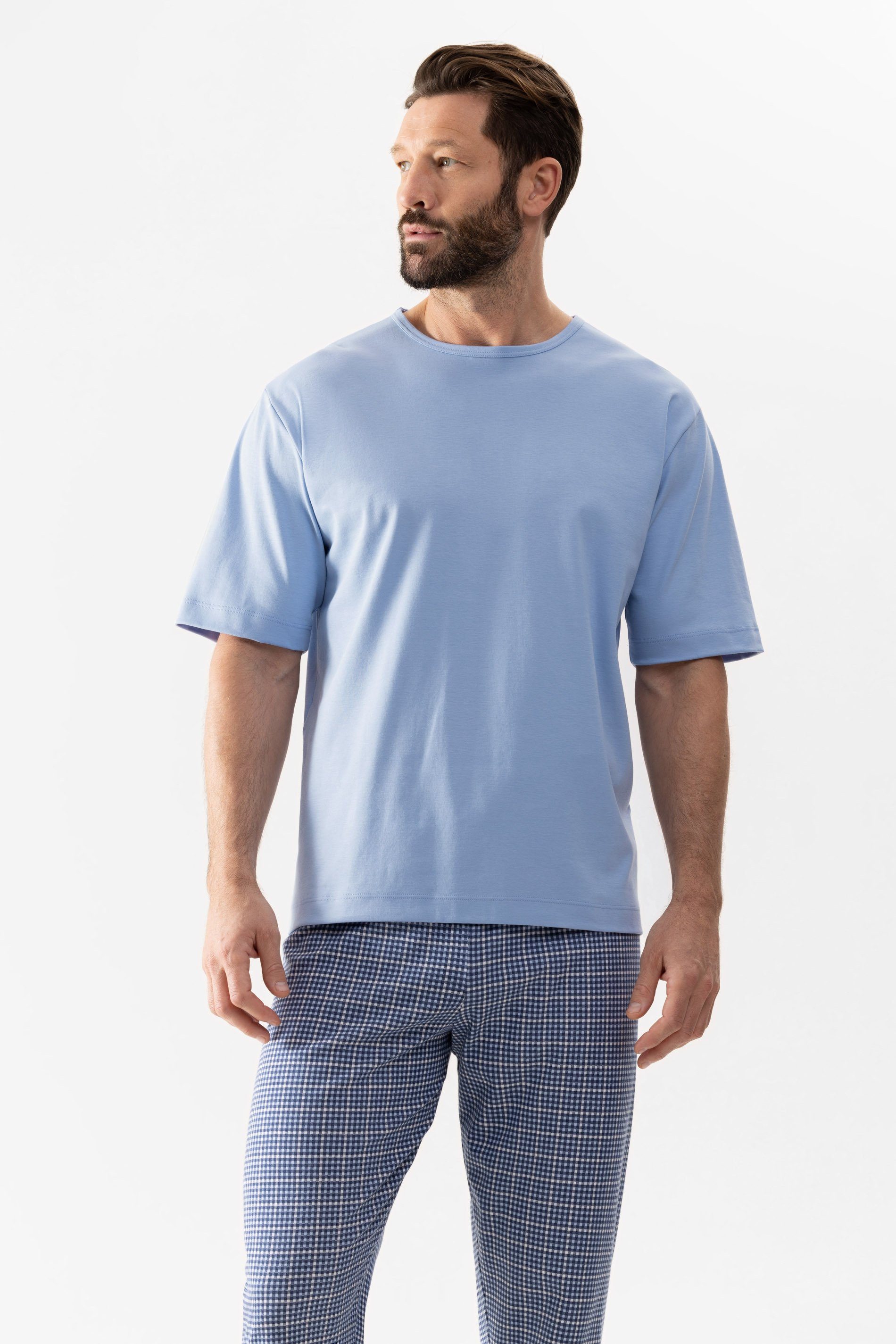 Pyjamaoberteil Mey Herren Shirt Serie Springvale Uni