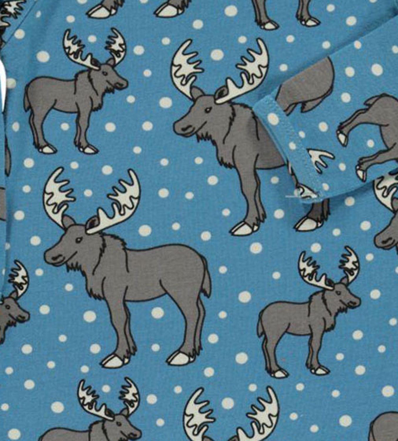 Småfolk Overall SMAFOLK Anzug Baby Jumpsuit Bodysuit blau allover Elch Winterlich