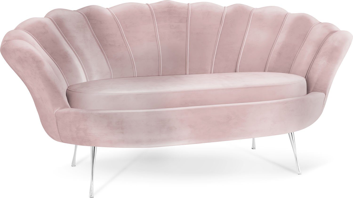 WFL GROUP Sofa Muschel, Samt 2-Sitzer günstig online kaufen