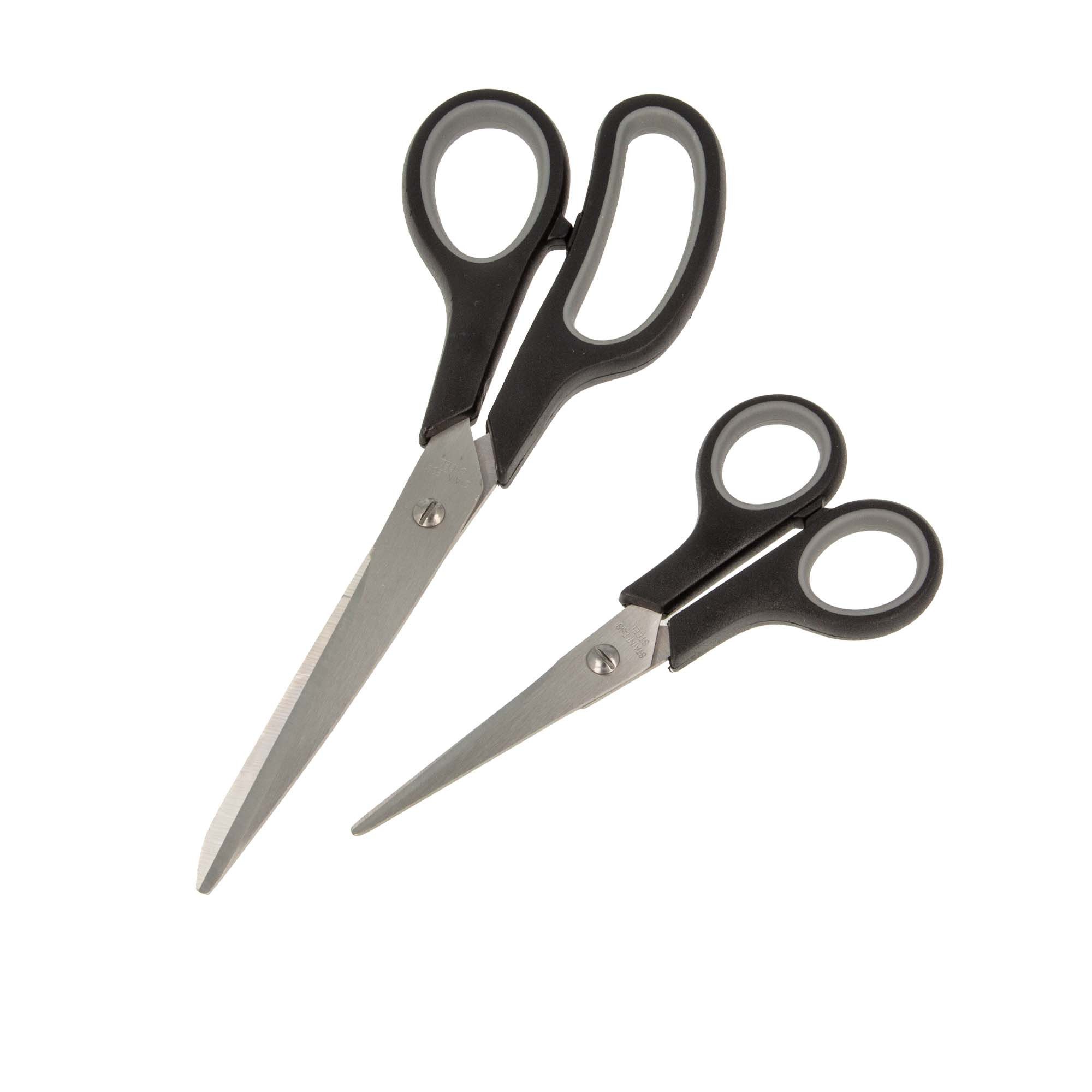 EUROTOOLS Scheren-Set Profi-Scherensatz, INOX, 2-teilig, 215 mm und 140 mm, Softgriff