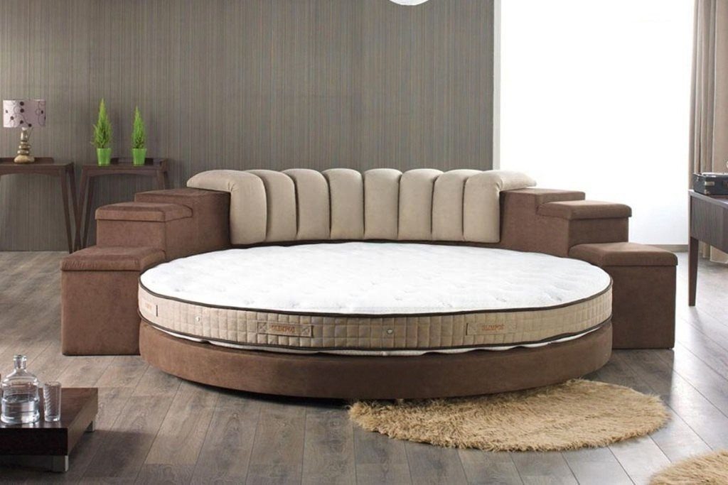Xlmoebel Rundbett Luxuriöses rundes Bettgestell mit modernem Design und robustem Gestell (Bettgestell, 1-tlg., Rundes Bett), Hergestellt in Europa