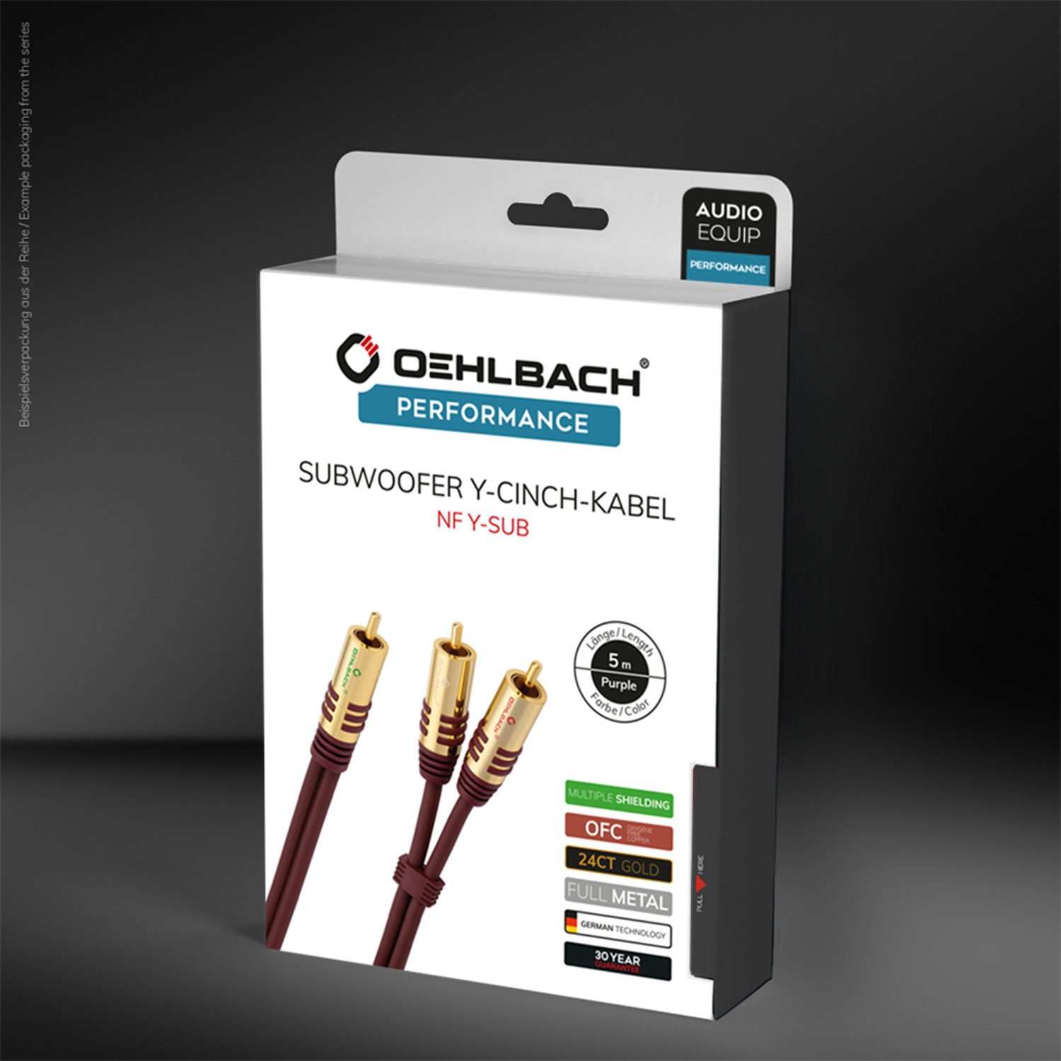 OEHLBACH NF Y-Sub Subwoofer Y-Cinch-Kabel Audio-Kabel, Cinch, 2 x Cinch (300 cm), Flexibel, Hochwertiges Kupfer