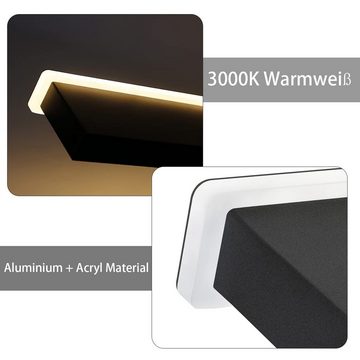 ZMH LED Wandleuchte Innen Wohnzimmer 100CM Beleuchtung schwarz Mit 3 Magnethaken, LED fest integriert, warmweiß, 100 * 9 * 4,5 cm