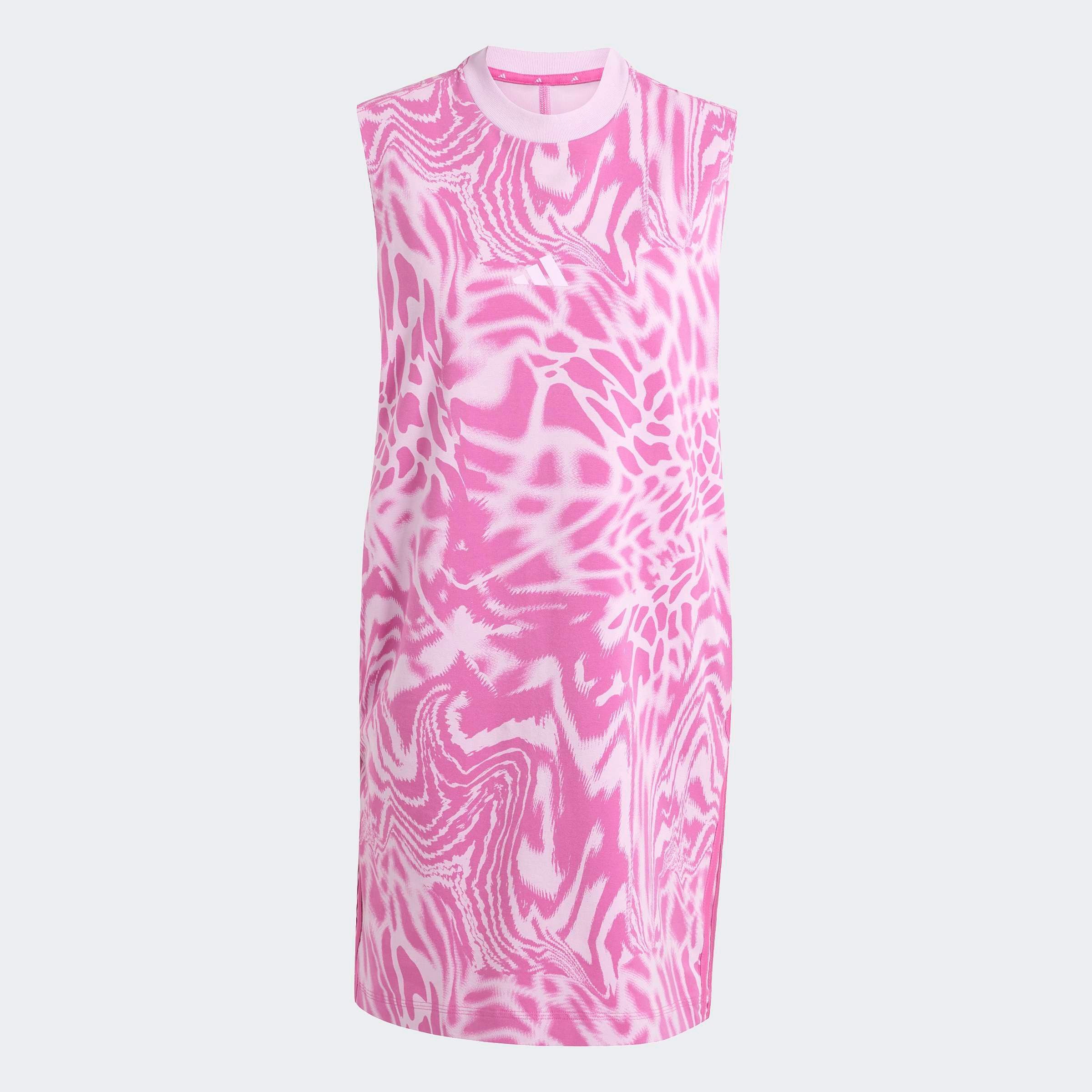 adidas Sportswear Shirtkleid W AOP 3S DRE aus Baumwolle mit Elasthan, sportlich, ohne Verschluss