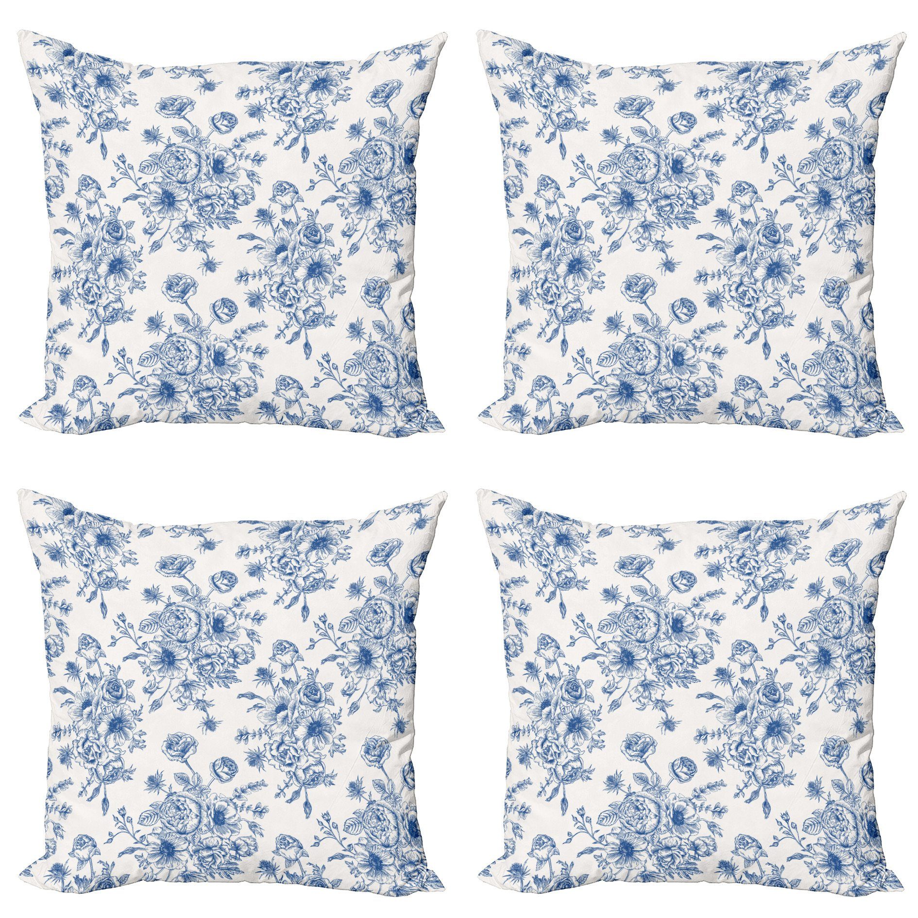 Kissenbezüge Modern Accent Doppelseitiger Digitaldruck, Abakuhaus Corsage Windröschen Stück), Blaue Blumen (4