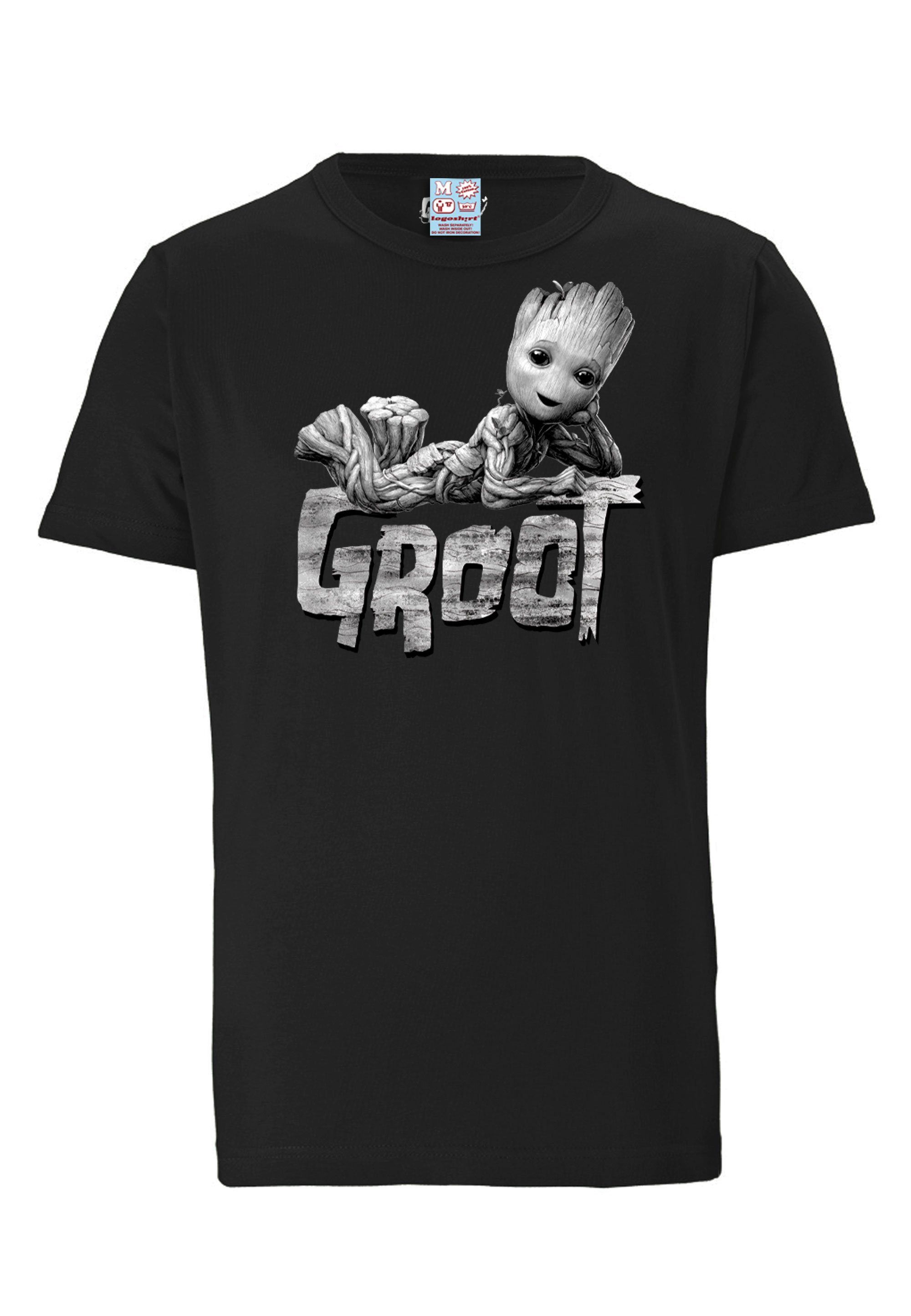 LOGOSHIRT T-Shirt Marvel - Groot mit witzigem Groot Print