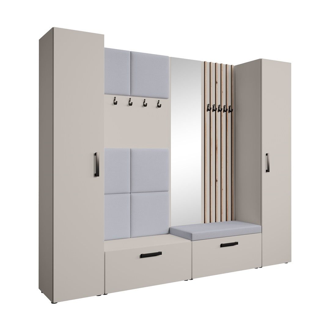 Beautysofa Garderobenschrank mit gepolsterten Paneelen und günstig online kaufen