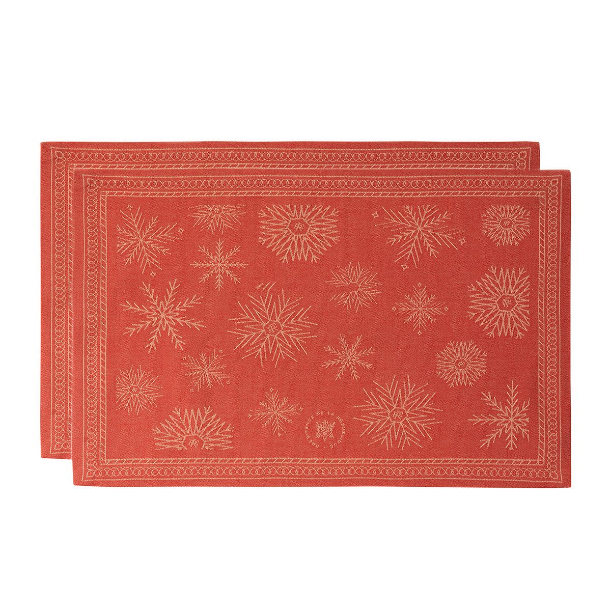 Le Jacquard Francais Platzset Tischsets (2x Set) Ciel Étoilé Rouge 36x50 cm, (Set, 1-St)
