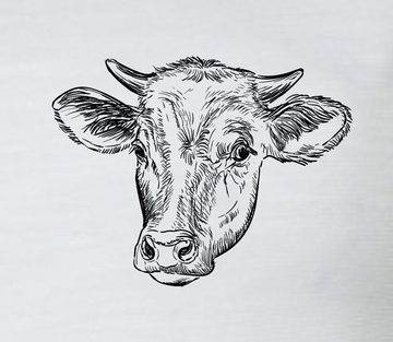 Baddery Print-Shirt Herren T-Shirt - Almstolz - Kuh Shirt Bauer Cowboy Alm Bauernhof, hochwertiger Siebdruck, aus Baumwolle