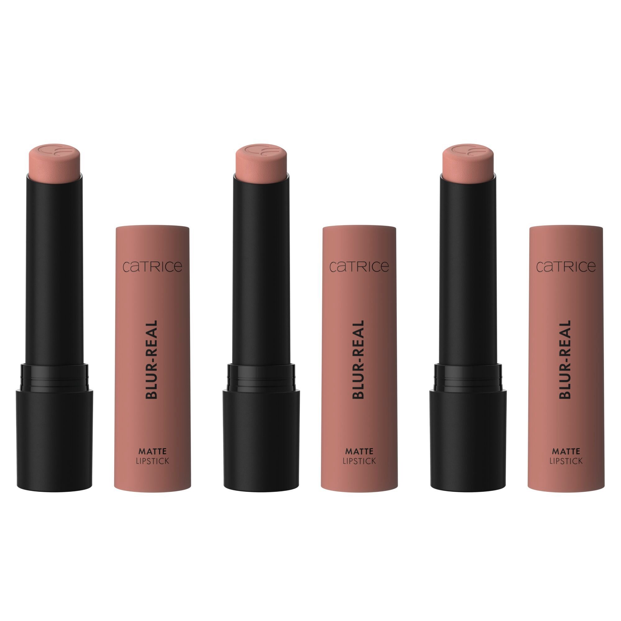 Catrice Lippenstift BLUR-REAL MATTE LIPSTICK, 3-tlg., soft-matter Lippenstift mit Blurred-Finish und Ceramiden