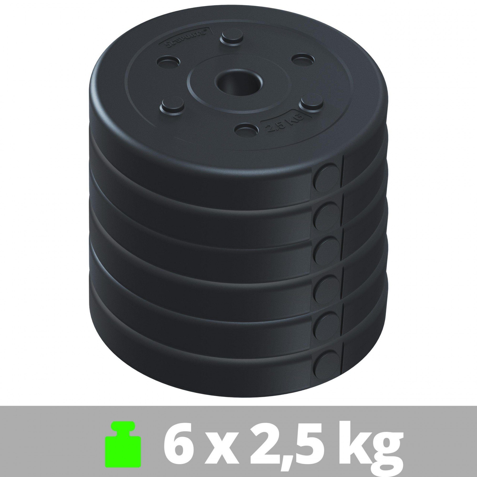 15 ScSPORTS® Gewichtsscheiben Gewichte, Kunststoff (10002542-tlg) 30/31mm Hantelscheiben Set kg