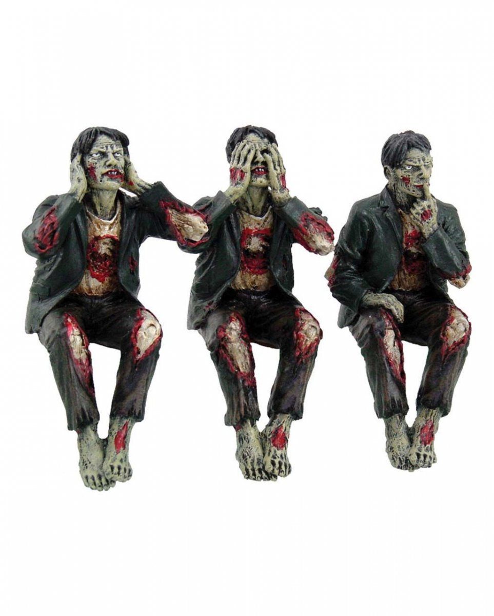 Horror-Shop Zombie Geschenk Set 3er Weise als Dekofigur Kantenhocker