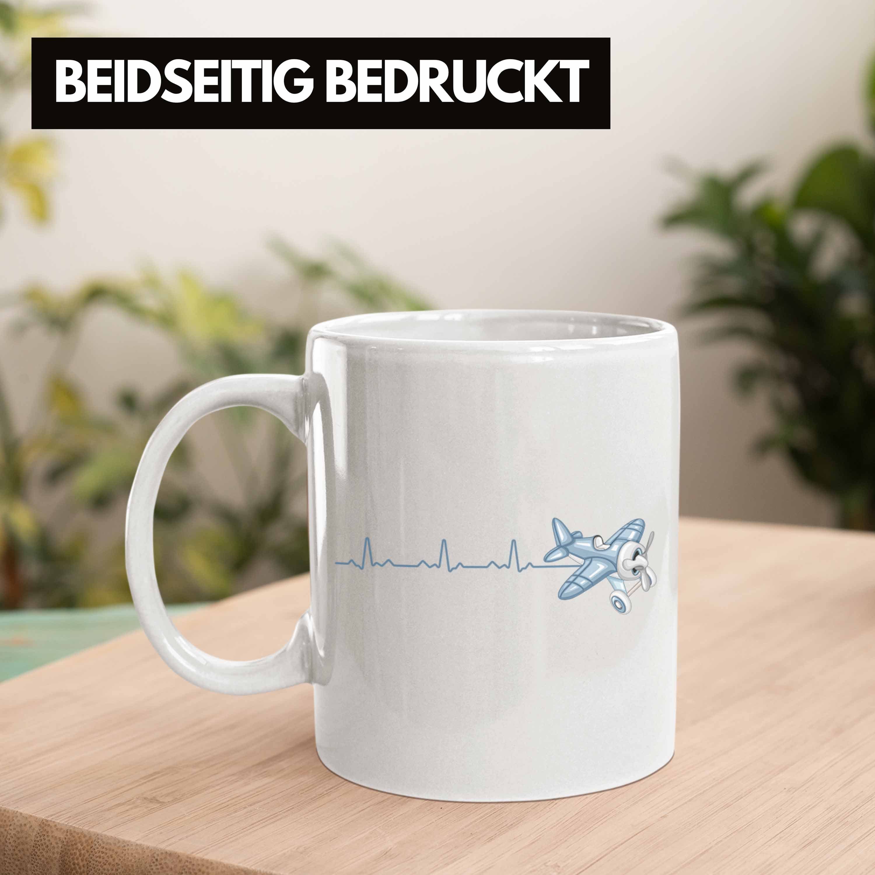 Tasse Trendation pilot Herzschlag Tasse Geschenk Weiss Pilot Bester