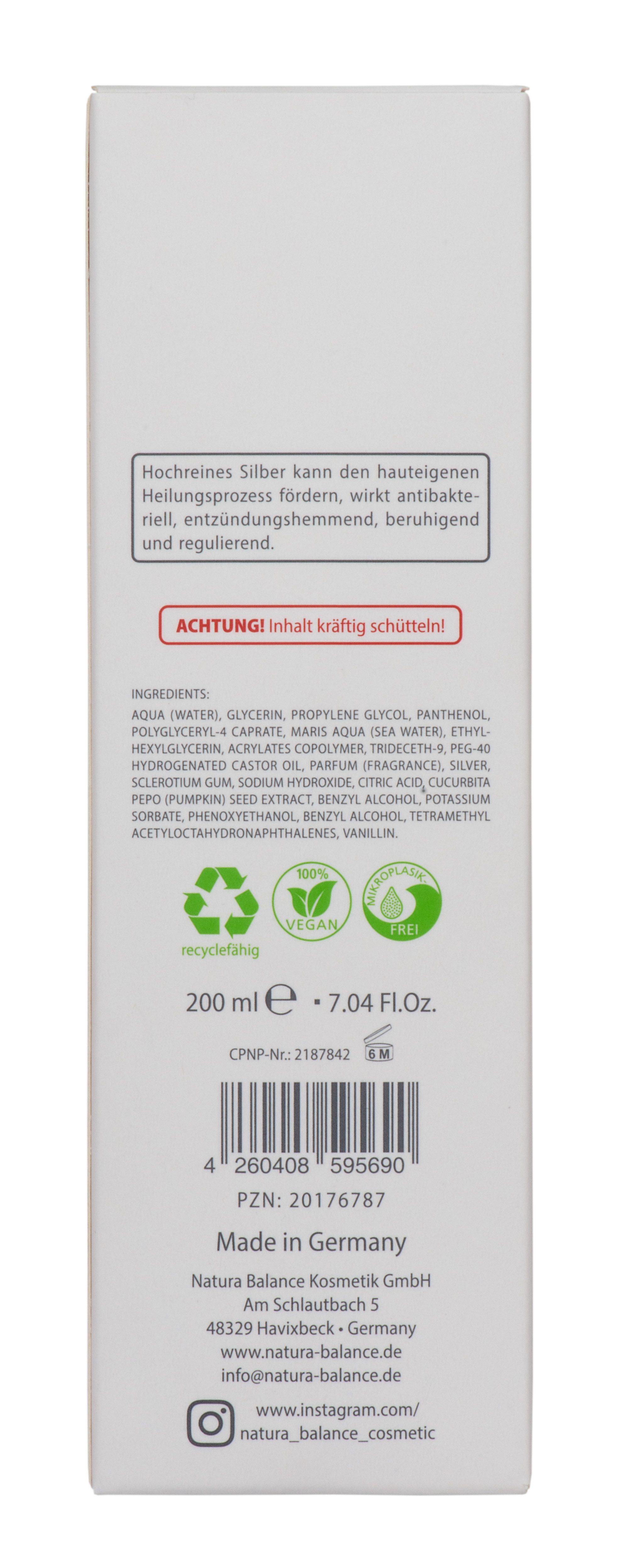 Natura Balance Gesichts- und Körperspray 200ml Microsilber Gesicht Körperspray Spray Mikrosilber Silberspray