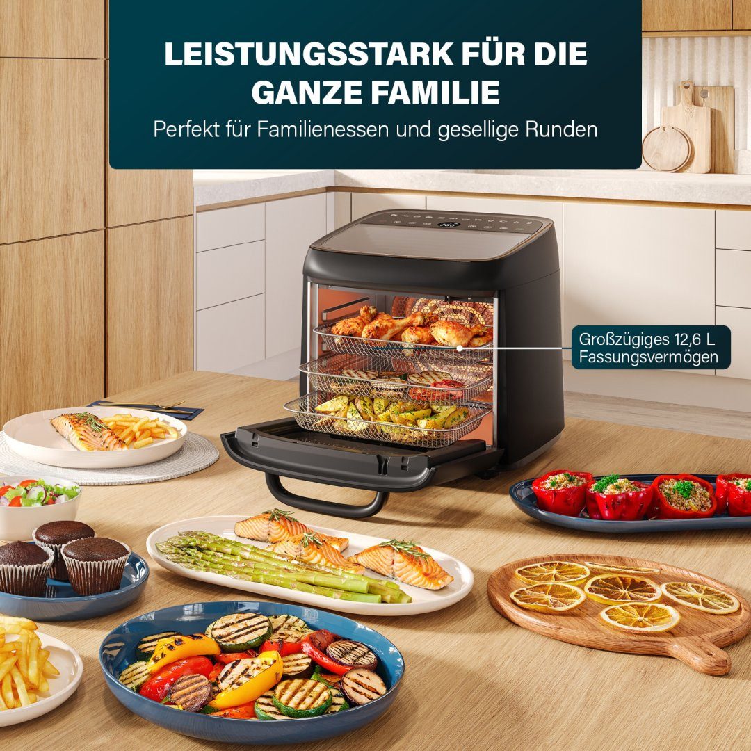PRINCESS Heißluftfritteuse 01.182494.01.001, 1800 W, 12,6 L Kapazität - 1800 W