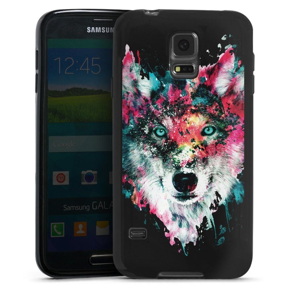 DeinDesign Handyhülle Riza Peker Wolf bunt Wolve ohne Hintergrund, Samsung  Galaxy S5 Neo Silikon Hülle Bumper Case Handy Schutzhülle