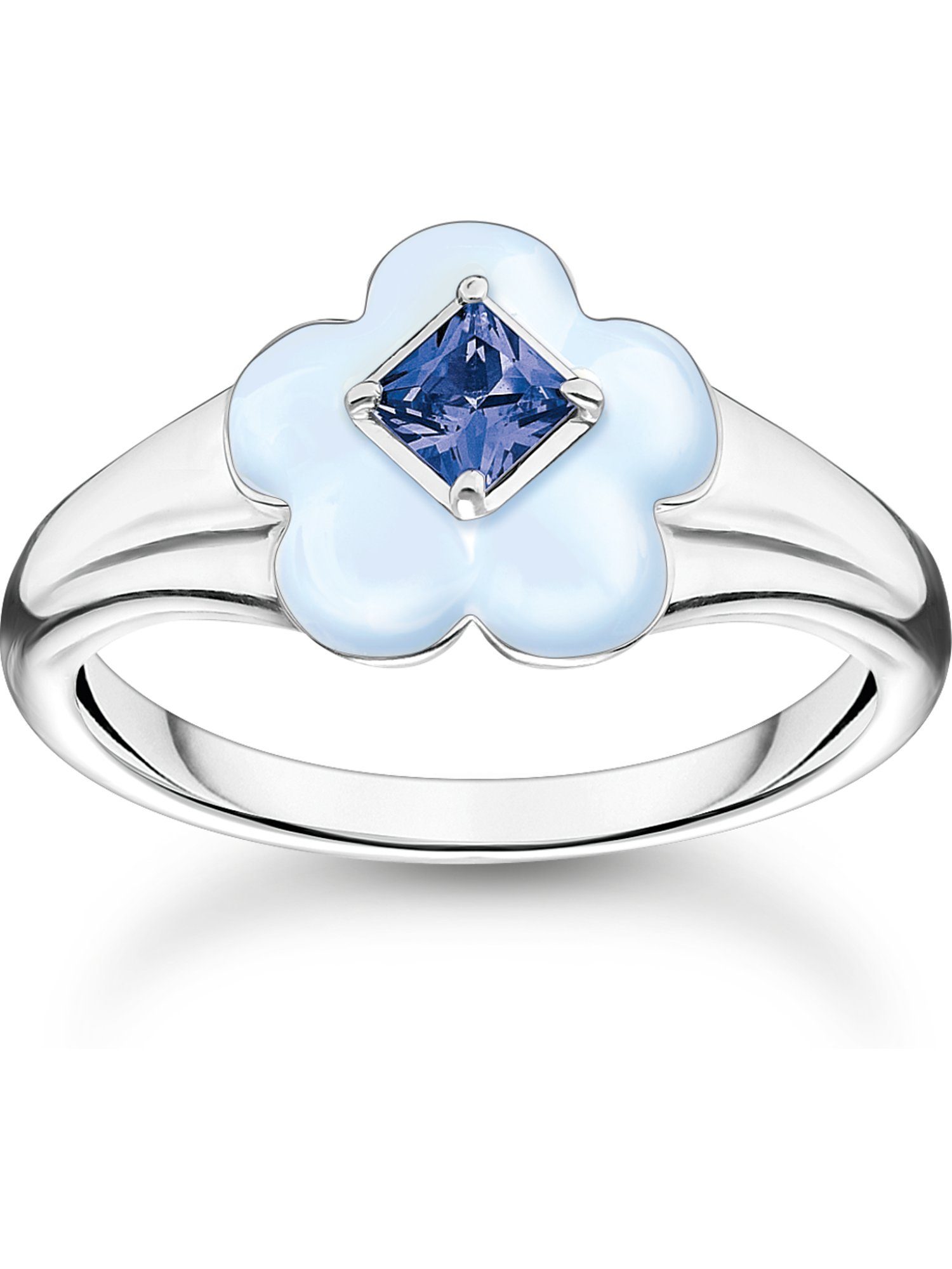 THOMAS SABO Fingerring Thomas Sabo Damen-Damenring 925er Silber Glasstein, Glasstein