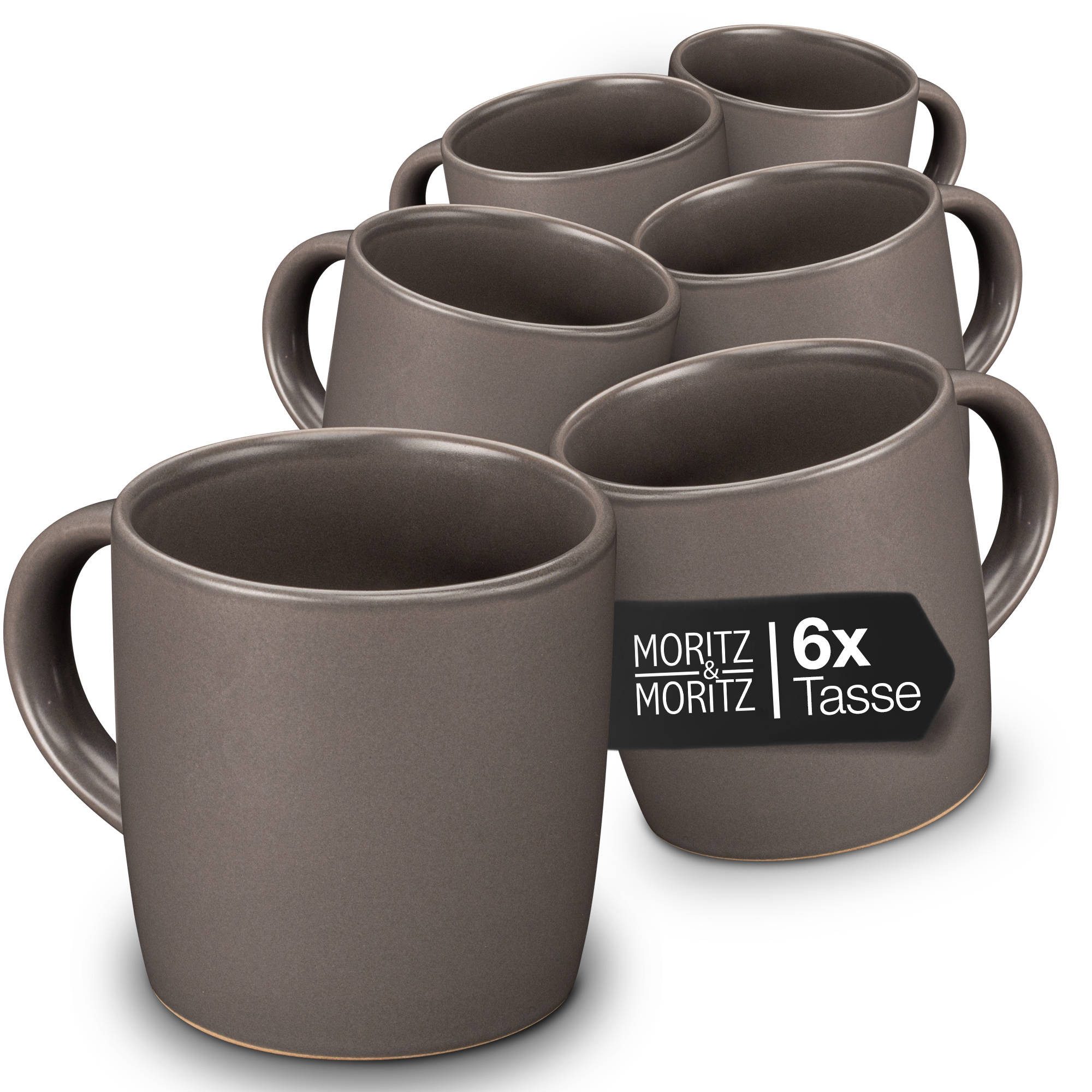 Moritz & Moritz Tasse NORDIC 6x Tassen Grau, Steinzeug, für 6 Personen - spülmaschinen- und mikrowellengeeignet