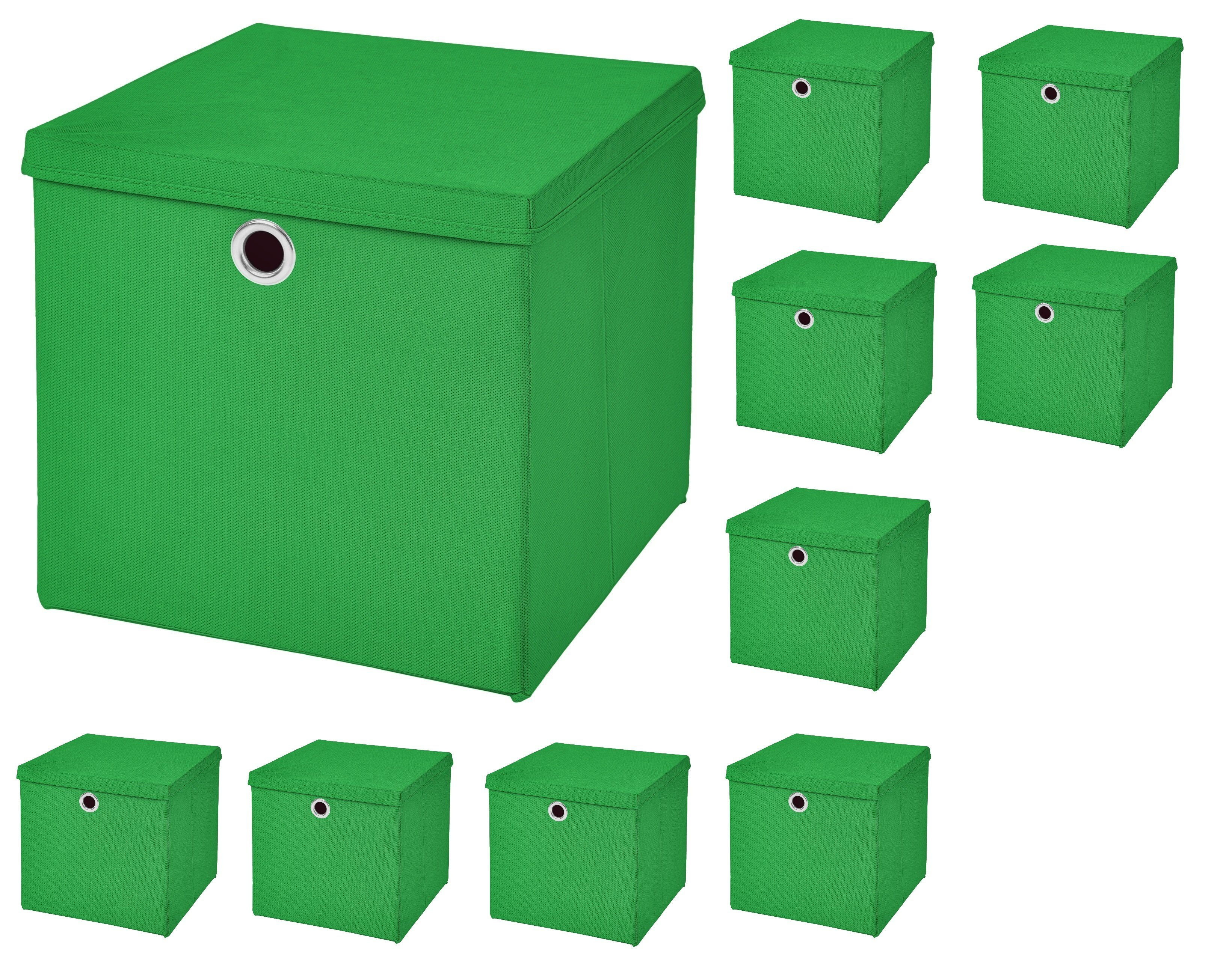 StickandShine 4er Set Weiß Faltbox 28 x 28 x 28 cm Aufbewahrungsbox faltbar mit  Deckel : : Küche, Haushalt & Wohnen
