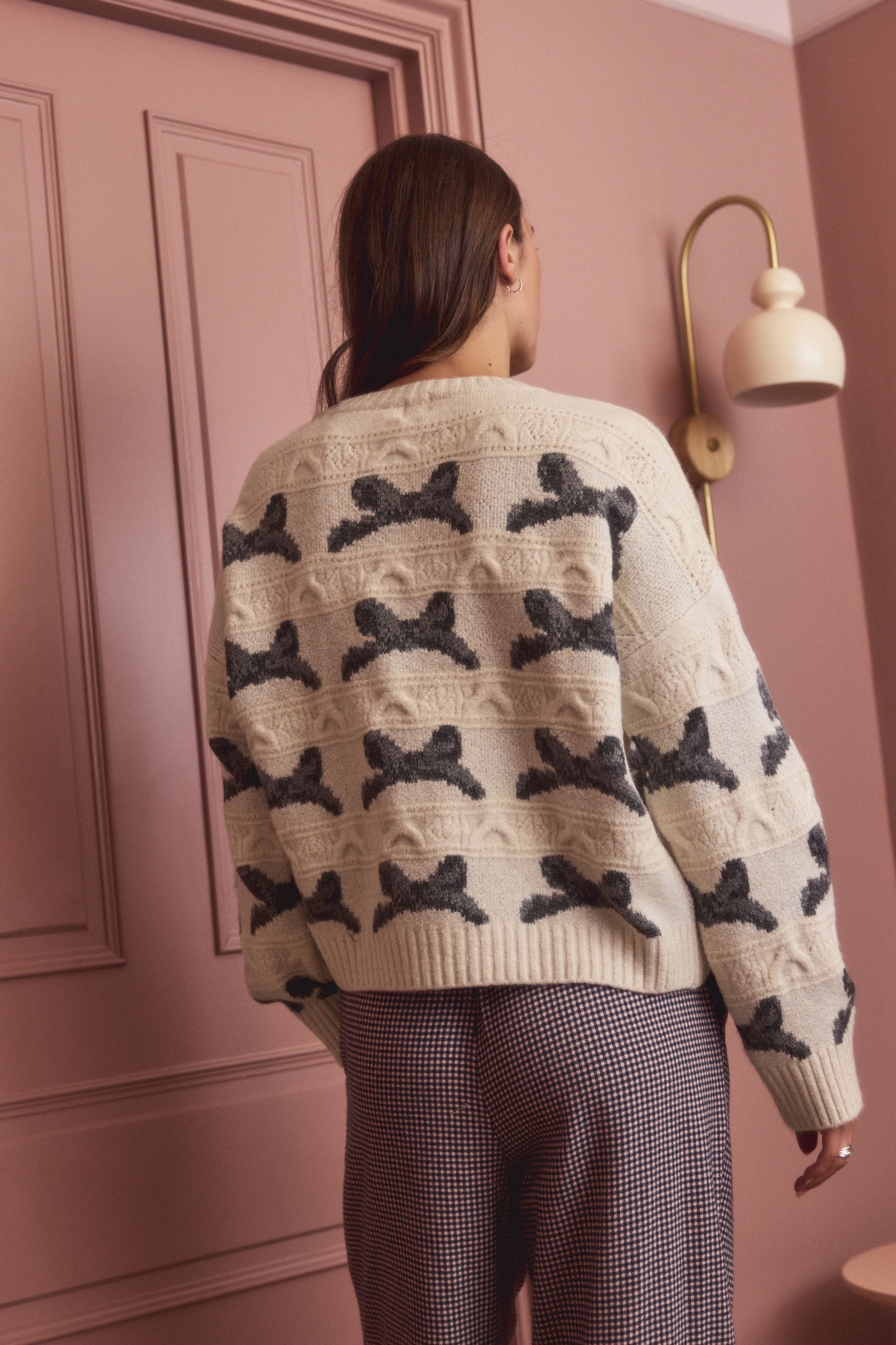 Next Rundhalspullover Strickpullover mit Schleife (1-tlg) günstig online kaufen